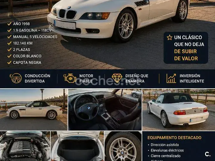 Usado BMW Z3 115 CV (84 kW) 1998 Blanco Descapotable