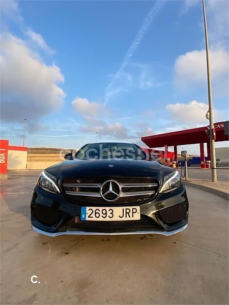 Usado Mercedes C220 AMG line 170 CV (125 kW) 2016 Negro Berlina