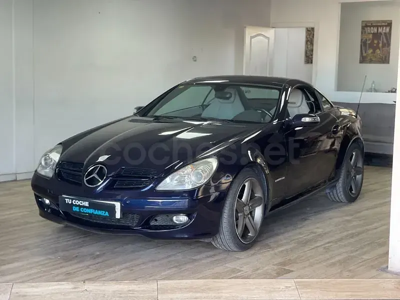 Usado Mercedes SLK200 184 CV (135 kW) 2009 Azul Descapotable