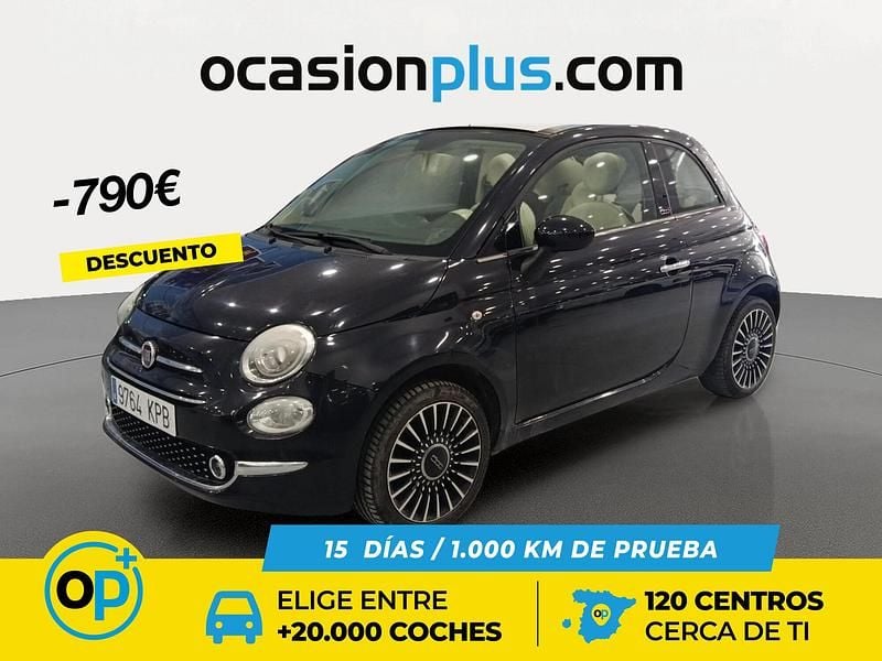 Negro Usado 2018 Fiat 500 Lounge Descapotable | 8690 € (Buen precio) - Imagen 1/4