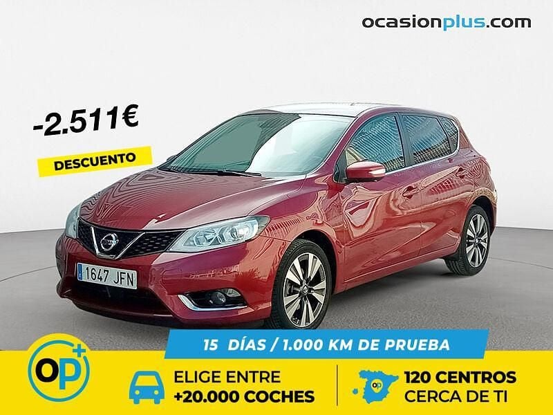 Rojo negro Usado 2015 Nissan Pulsar Tekna Berlina | 11.389 € (Precio justo) - Imagen 1/4