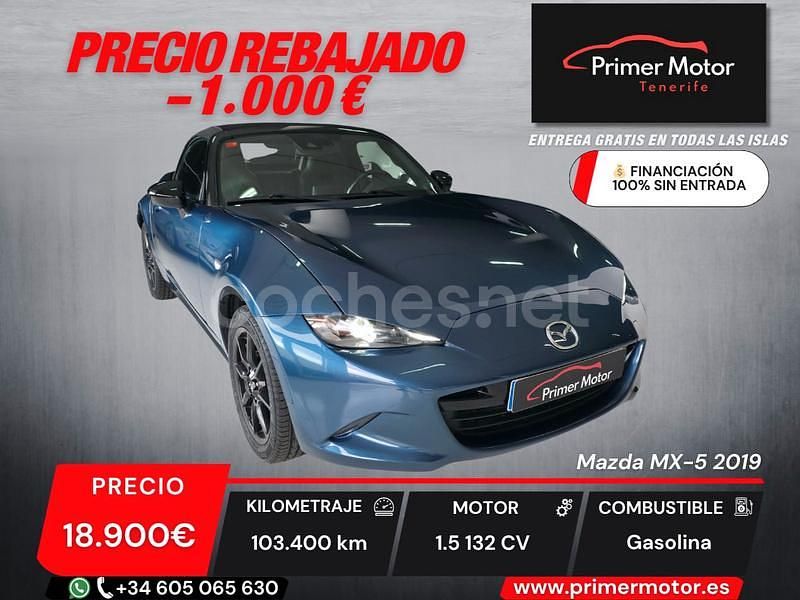 Azul Usado 2019 Mazda MX5 Descapotable | 18.900 € (Precio justo) - Imagen 1/4