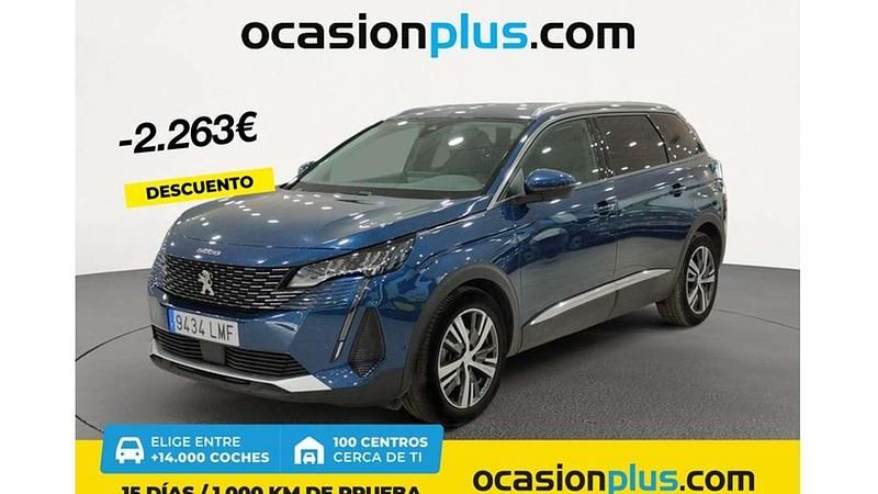 Azul Usado 2021 Peugeot 5008 Allure Monovolumen | 22.637 € (Precio justo) - Imagen 1/4