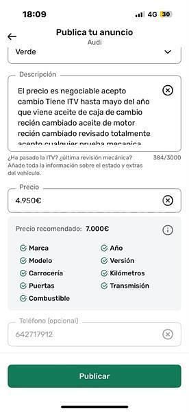 Verde Usado 2007 Audi A6 Berlina | 5300 € (Precio justo) - Imagen 1/4