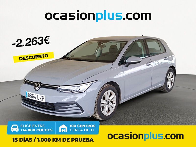 Gris Usado 2021 VW Golf VIII Life Berlina | 19.400 € (Precio justo) - Imagen 1/4