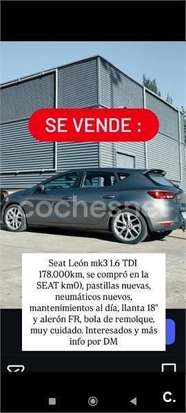 Gris / plata Usado 2015 Seat Leon Reference Berlina | 8250 € (Precio justo) - Imagen 1/4