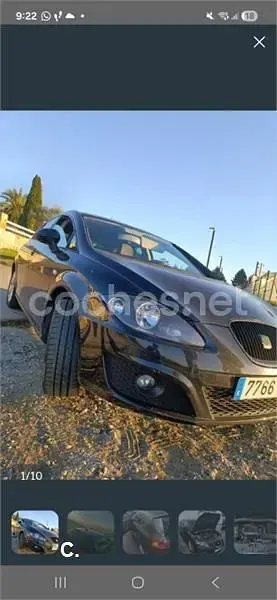 Usado Seat Leon Ecomotive 105 CV (77 kW) 2009 Negro Utilitario