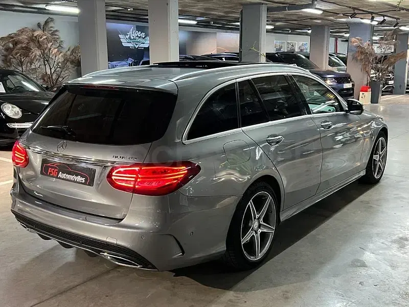Usado Mercedes C220 AMG line 170 CV (125 kW) 2015 Gris / plata Familiar