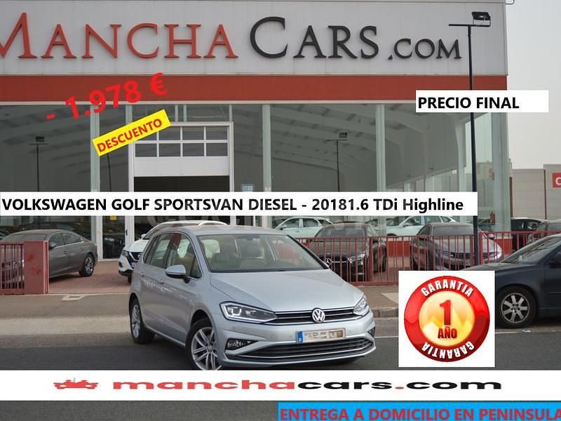 Gris Usado 2019 VW Golf Sportsvan Sportline Monovolumen | 15.490 € (Un poco caro) - Imagen 1/4