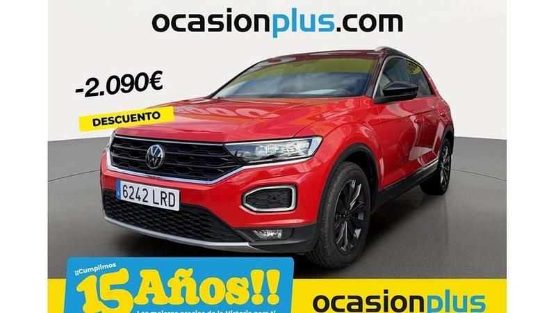 Rojo Usado 2021 VW T-Roc Sport SUV | 20.900 € (Precio justo) - Imagen 1/4