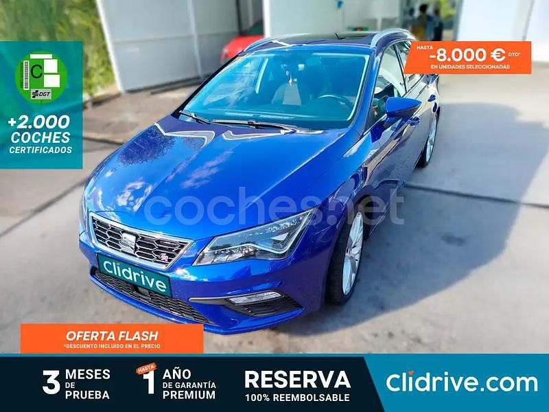 Azul Usado 2019 Seat Leon FR Familiar | 17.290 € (Precio justo) - Imagen 1/3