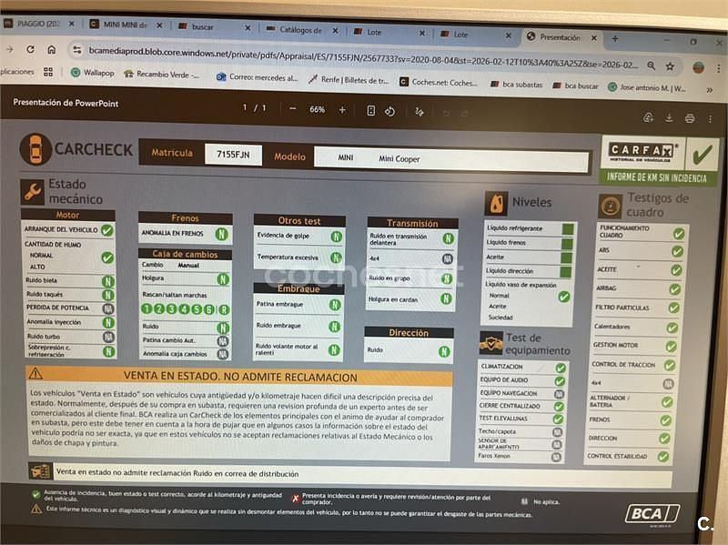 Usado Mini Cooper 120 CV (88 kW) 2006 Beige Utilitario