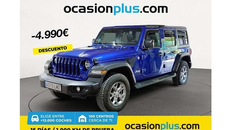 Azul Usado 2021 Jeep Wrangler Unlimited Sport SUV | 45.800 € (Super precio) - Imagen 1/4
