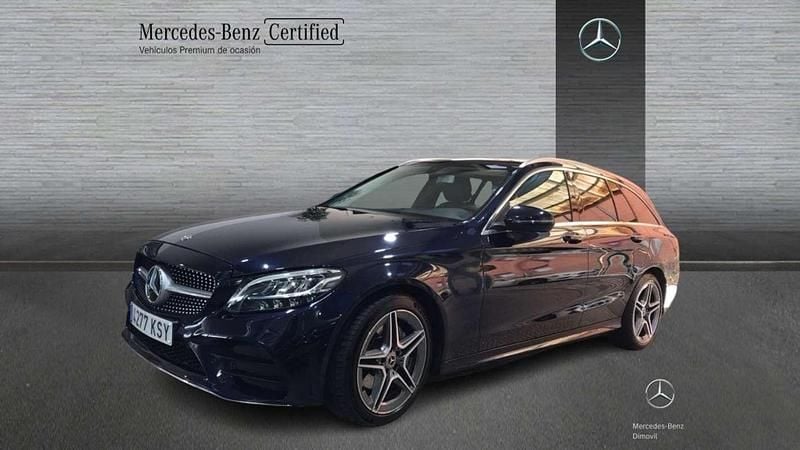 Usado Mercedes C200 AMG line 184 CV (135 kW) 2019 Azul Familiar