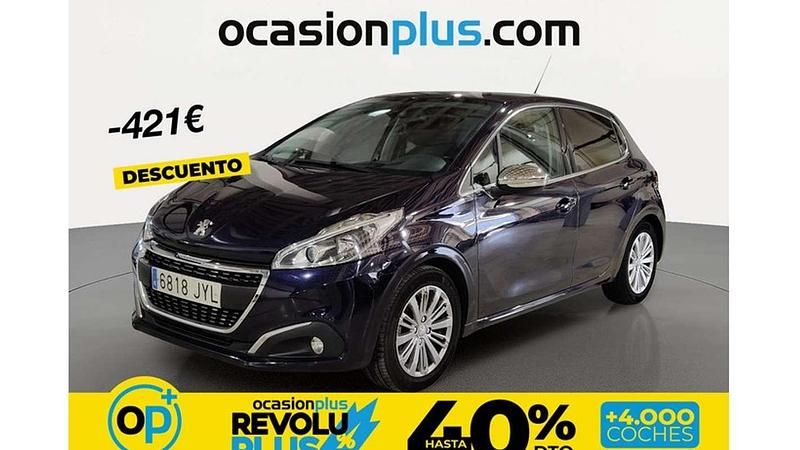 Usado Peugeot 208 Allure 82 CV (60 kW) 2017 Azul Utilitario