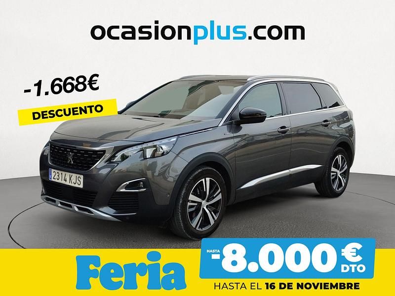 Gris Usado 2018 Peugeot 5008 GT-line Monovolumen | 17.990 € (Precio justo) - Imagen 1/4