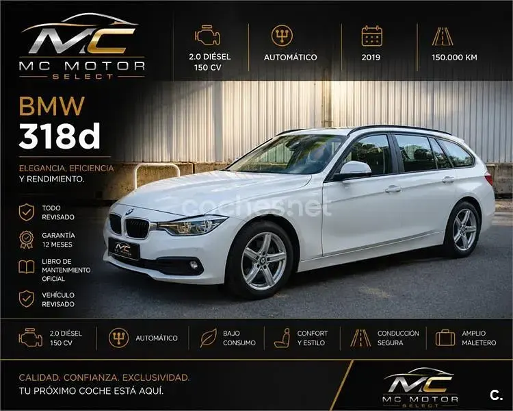 Usado BMW 318 150 CV (110 kW) 2019 Blanco Familiar