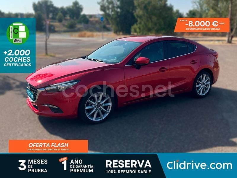 Rojo Usado 2017 Mazda 3 Luxury Berlina | 11.190 € (Buen precio) - Imagen 1/3