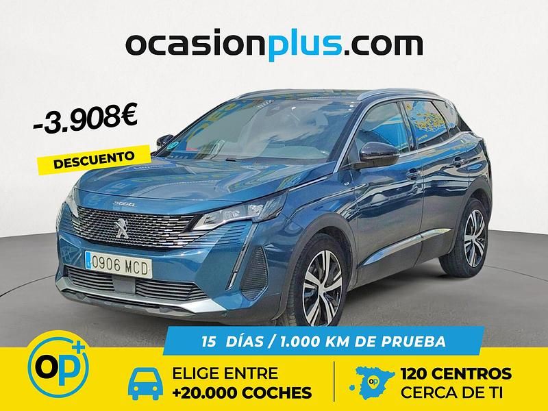 Azul Usado 2022 Peugeot 3008 GT SUV | 18.990 € (Un poco caro) - Imagen 1/4