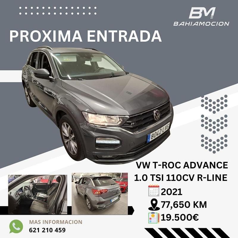 Gris Usado 2021 VW T-Roc Advance SUV | 19.500 € (Precio justo) - Imagen 1/1
