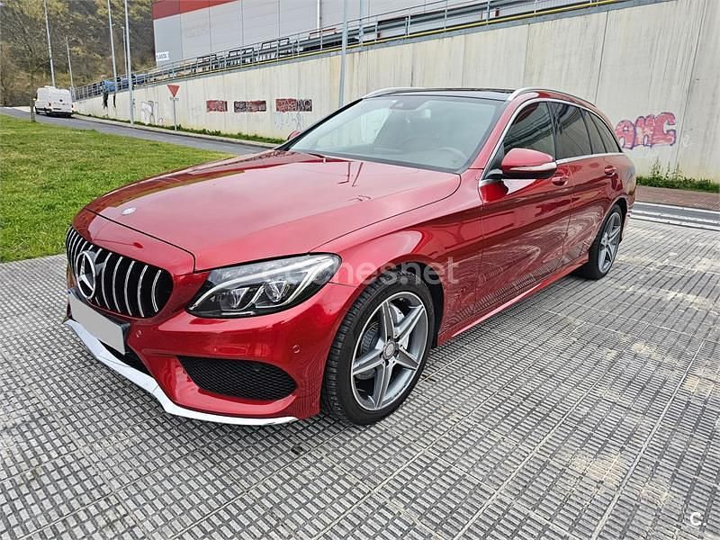 Usado Mercedes C220 AMG 170 CV (125 kW) 2017 Granate Familiar