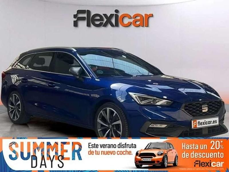 Azul Usado 2021 Seat Leon FR Familiar | 20.990 € (Precio justo) - Imagen 1/4