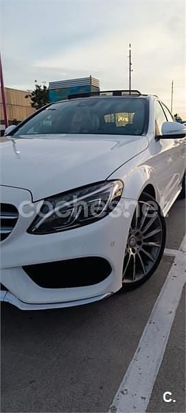 Usado Mercedes C220 AMG line 170 CV (125 kW) 2014 Blanco Berlina