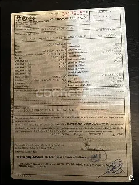Usado VW Caddy 75 CV (55 kW) 2006 Gris / plata Monovolumen