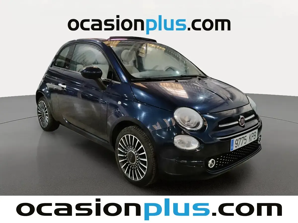 Usado Fiat 500 Lounge 69 CV (50 kW) 2018 Azul Descapotable