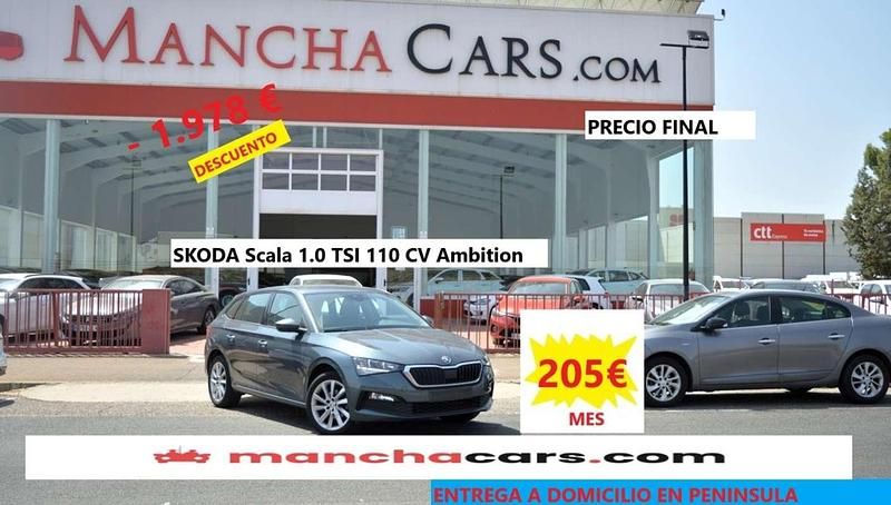 Usado Skoda Scala Ambition 110 CV (80 kW) 2021 Gris Utilitario