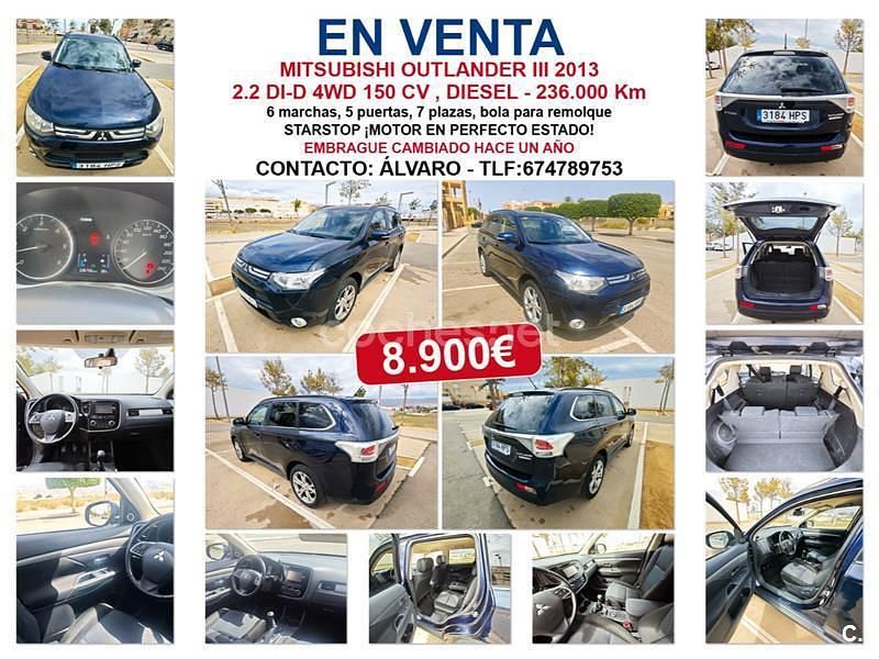 Usado Mitsubishi Outlander Motion 150 CV (110 kW) 2013 Azul SUV