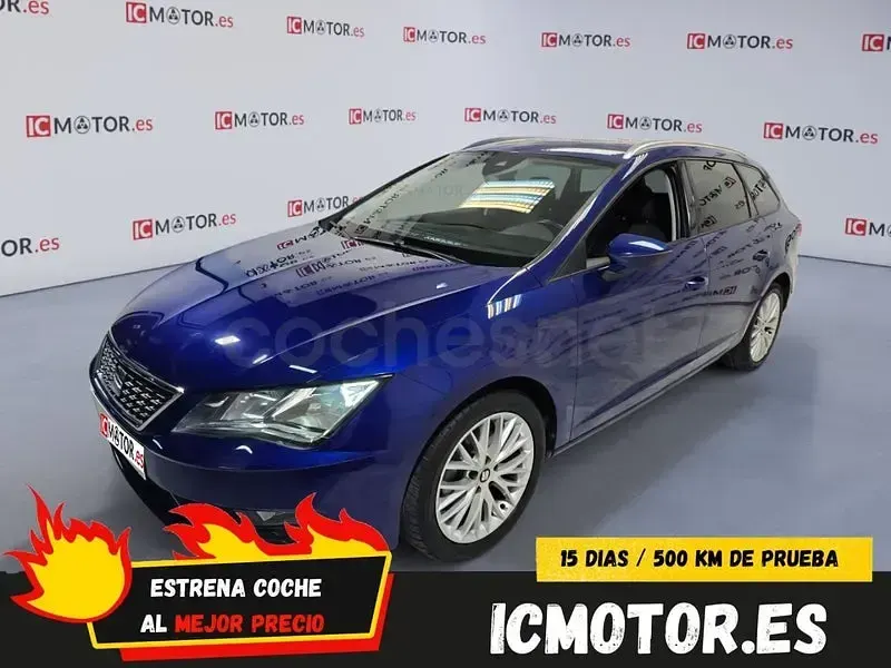 Usado Seat Leon Style 130 CV (95 kW) 2018 Azul Berlina
