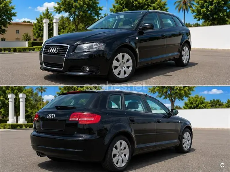 Usado Audi A3 105 CV (77 kW) 2009 Negro Utilitario