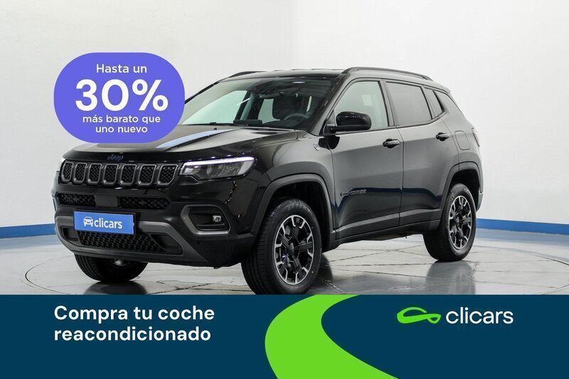 Negro Usado 2023 Jeep Compass Trailhawk SUV | 26.990 € (Precio justo) - Imagen 1/4