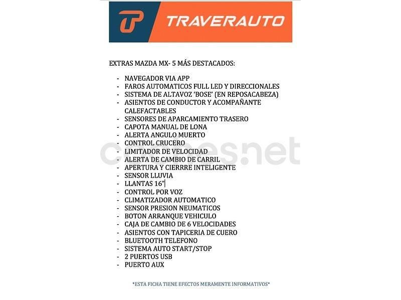 Usado Mazda MX5 Luxury 131 CV (96 kW) 2018 Blanco Descapotable