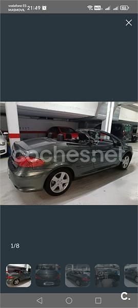 Usado Peugeot 307 CC 110 CV (80 kW) 2004 Gris / plata Descapotable
