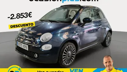 Usado Fiat 500 Lounge 69 CV (50 kW) 2018 Azul Descapotable