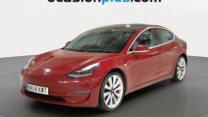 Usado Tesla Model 3 Long Range AWD 377 kW (513 CV) 2019 Rojo Berlina