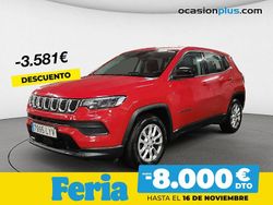 Rojo Usado 2022 Jeep Compass Longitude SUV | 21.360 € (Un poco caro)