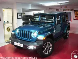 Azul Usado 2020 Jeep Wrangler Unlimited Sahara SUV | 55.000 € (Caro)