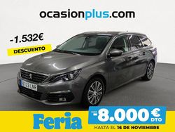Gris Usado 2021 Peugeot 308 Allure Familiar | 13.790 € (Precio justo)
