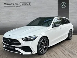 Blanco Usado 2022 Mercedes C300 AMG line Familiar | 46.900 € (Precio justo)