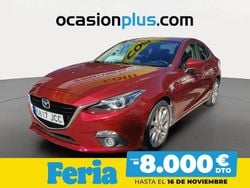Rojo Usado 2015 Mazda 3 Luxury Berlina | 12.490 € (Precio justo)