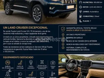 Usado Toyota Land Cruiser 204 CV (150 kW) 2022 Azul SUV