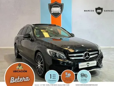 Usado Mercedes C180 AMG line 156 CV (114 kW) 2016 Negro Familiar