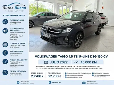 Usado VW Taigo R-line 150 CV (110 kW) 2022 Gris / plata SUV