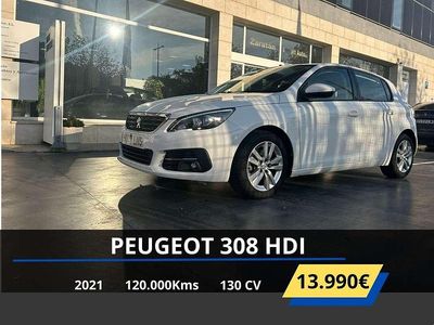 Usado Peugeot 308 Active 131 CV (96 kW) 2021 Blanco Berlina