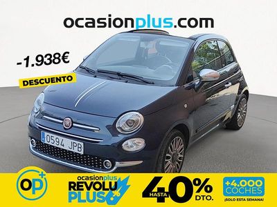 Usado Fiat 500 Lounge 69 CV (50 kW) 2016 Azul Descapotable