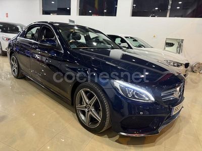 Usado Mercedes C220 AMG line 170 CV (125 kW) 2017 Azul Berlina