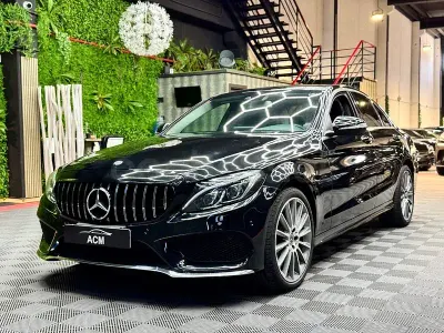 Usado Mercedes C220 AMG line 170 CV (125 kW) 2016 Negro Berlina